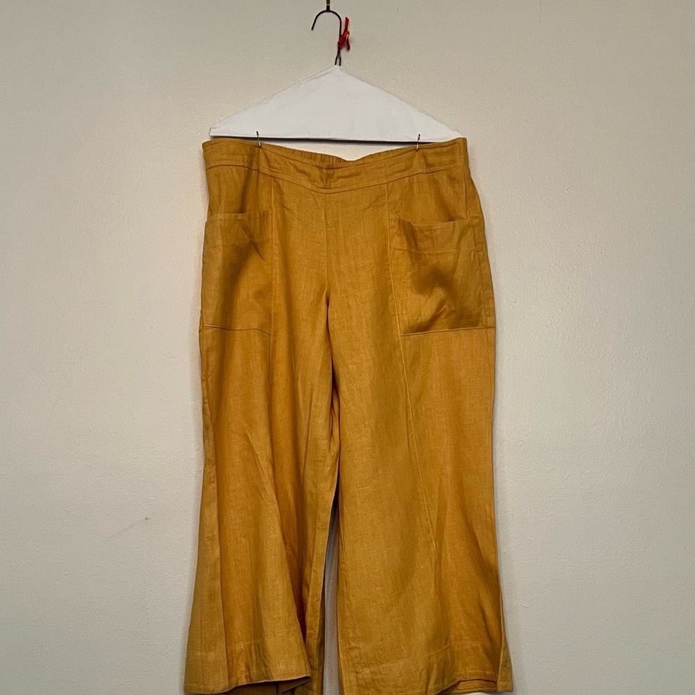 Ivy Jane Mustard Wide Leg Ankle Pants